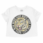 New York White Tiger Dude Cropped Tee White front