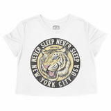 New York White Tiger Dude Cropped Tee White front