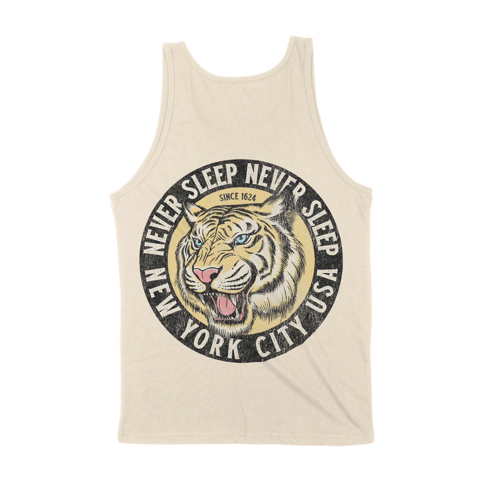 New York White Tiger Dude Tank Top Natural back