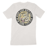 New York White Tiger Dude T-Shirt Vintage_White back