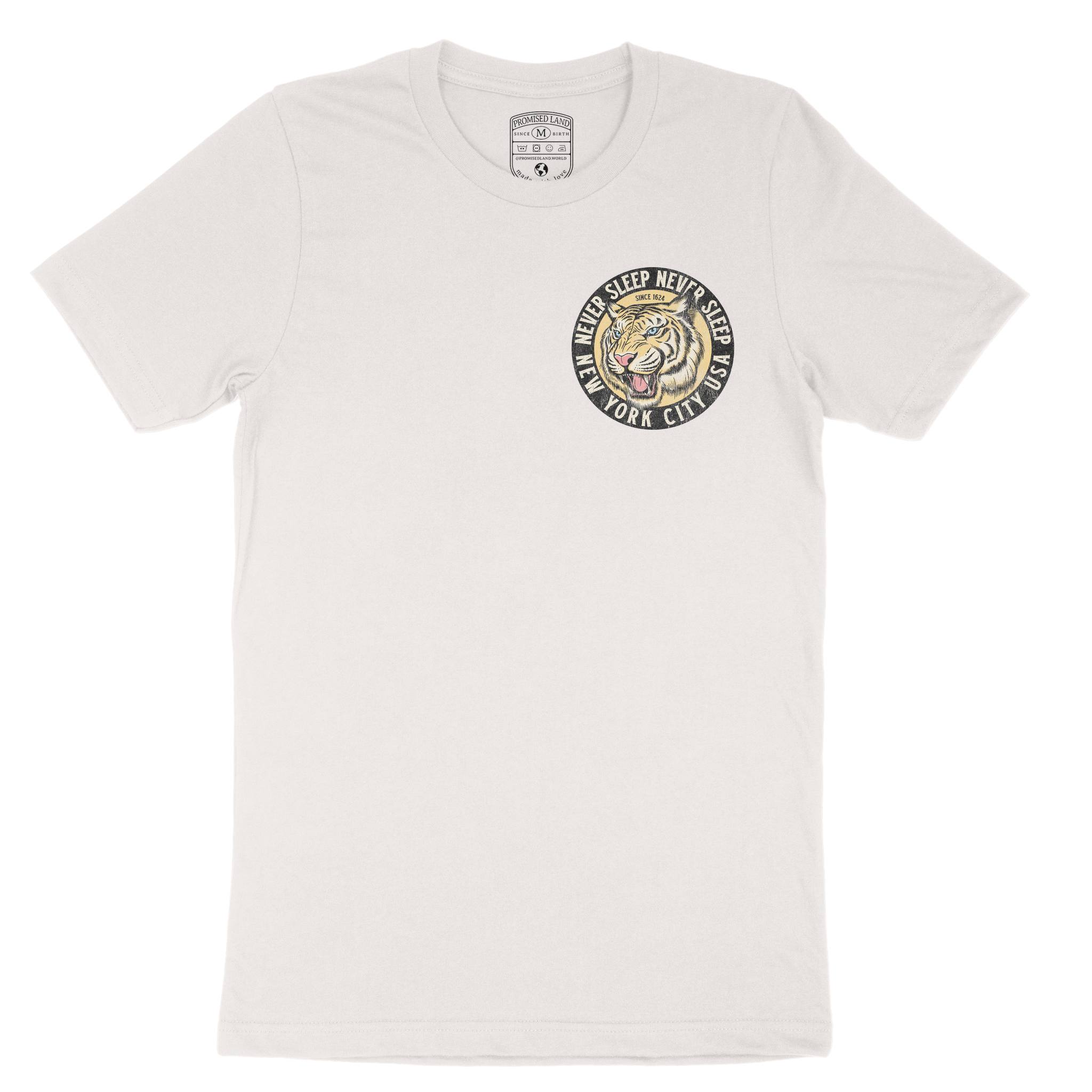 New York White Tiger Dude T-Shirt in Vintage - front view