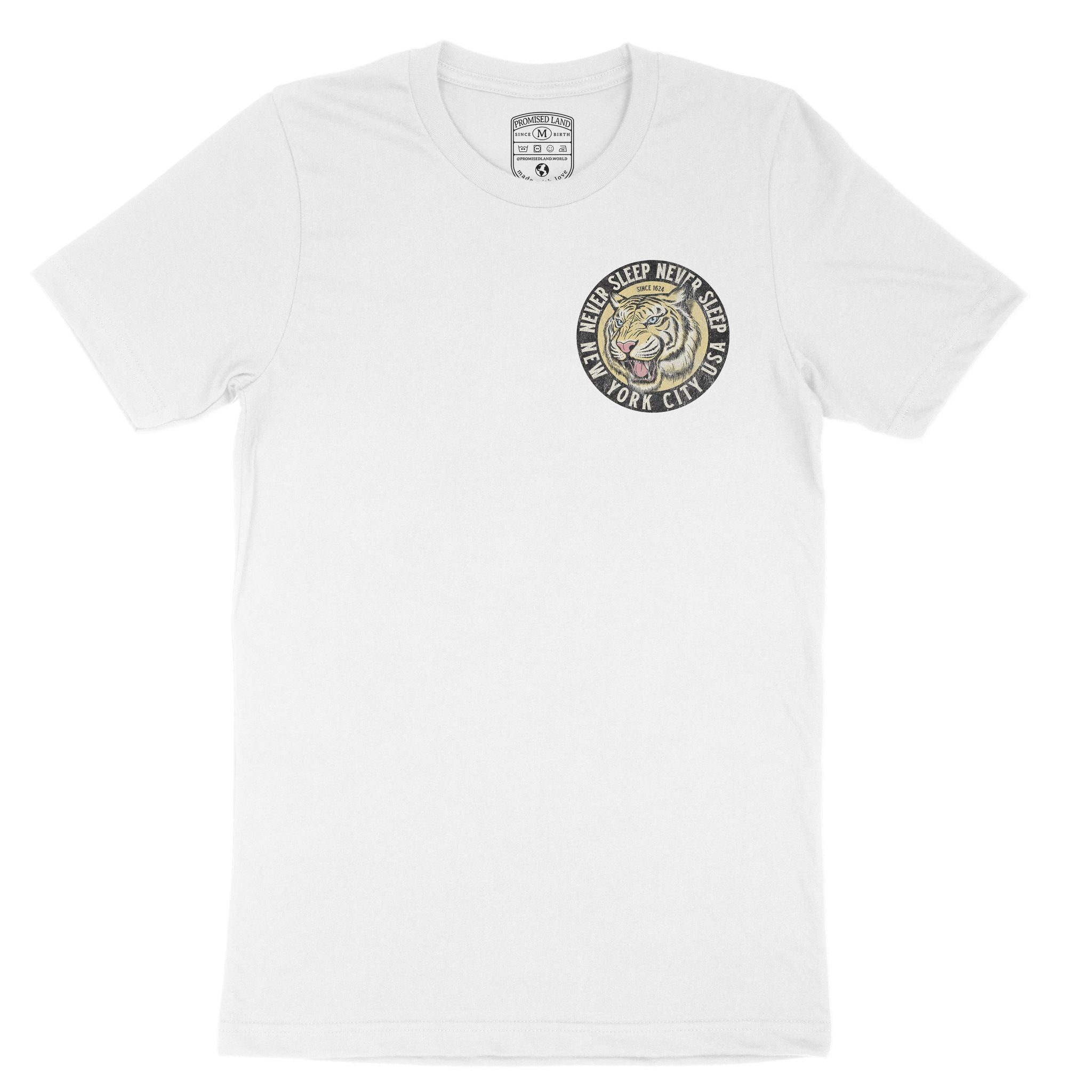 New York White Tiger Dude T-Shirt White front