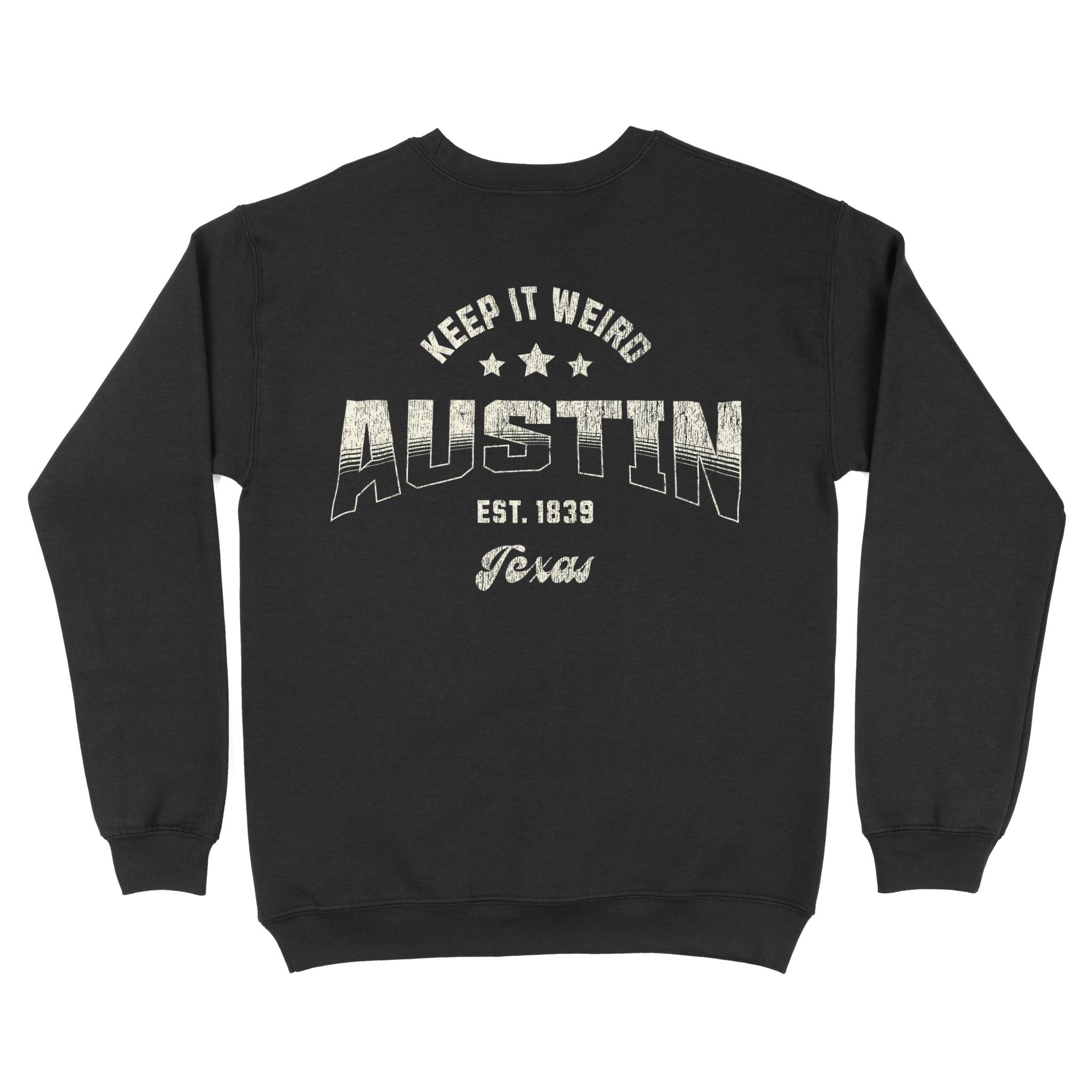 Austin Crewneck in Black - back view