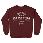 Austin Sporty Crewneck Maroon back