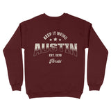 Austin Sporty Crewneck Maroon back