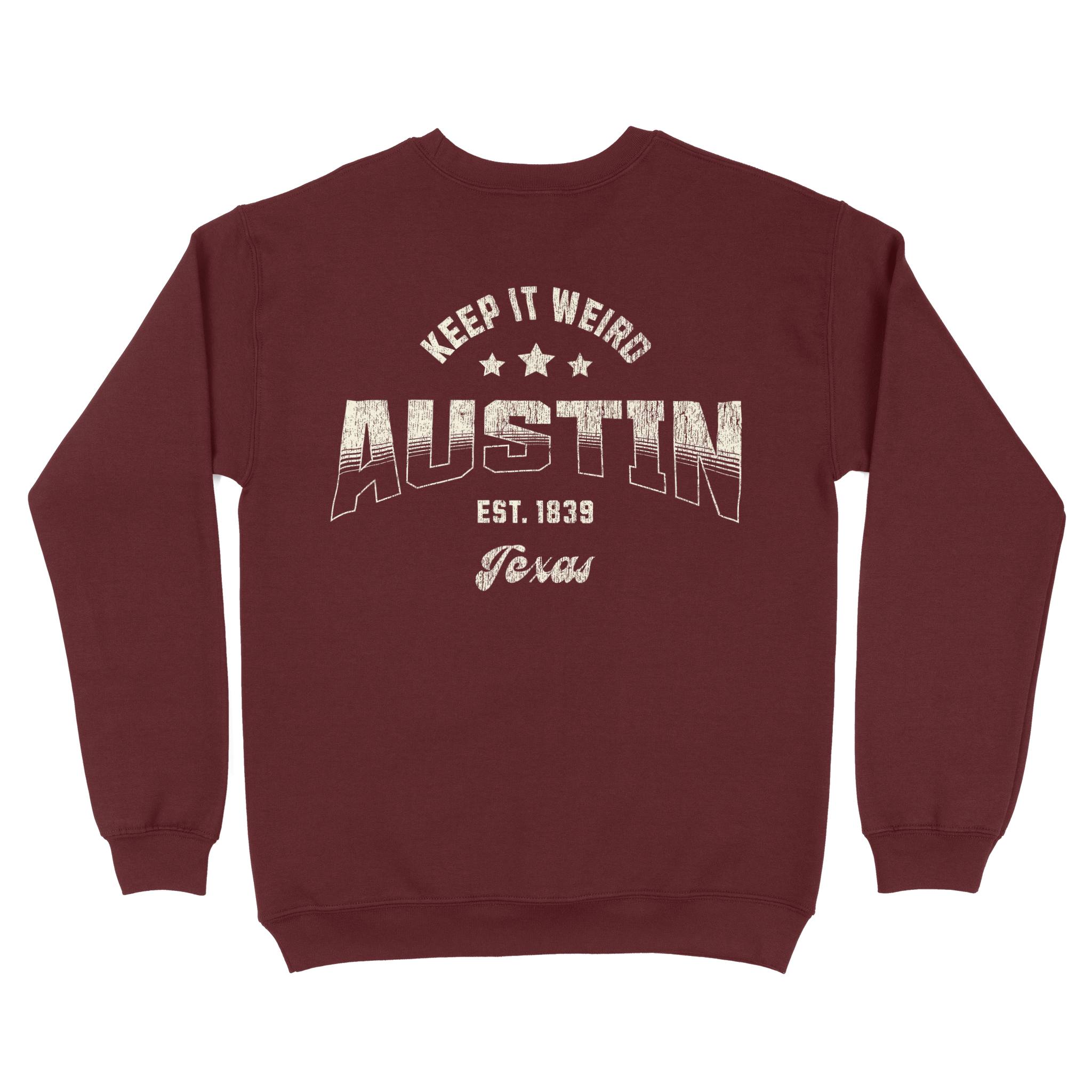 Austin Crewneck in Maroon - back view
