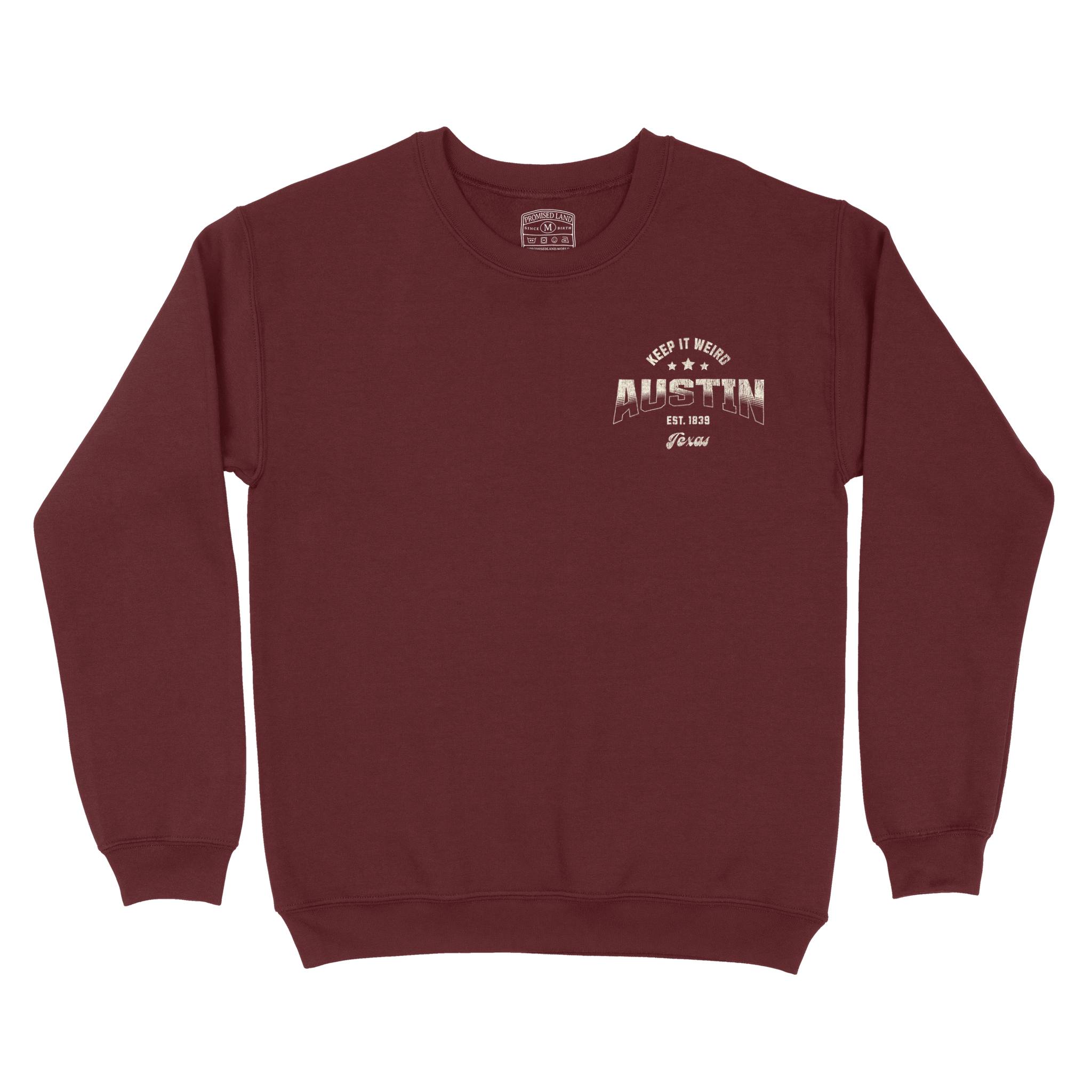 Austin Crewneck in Maroon - front view