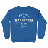 Austin Sporty Crewneck Royal back