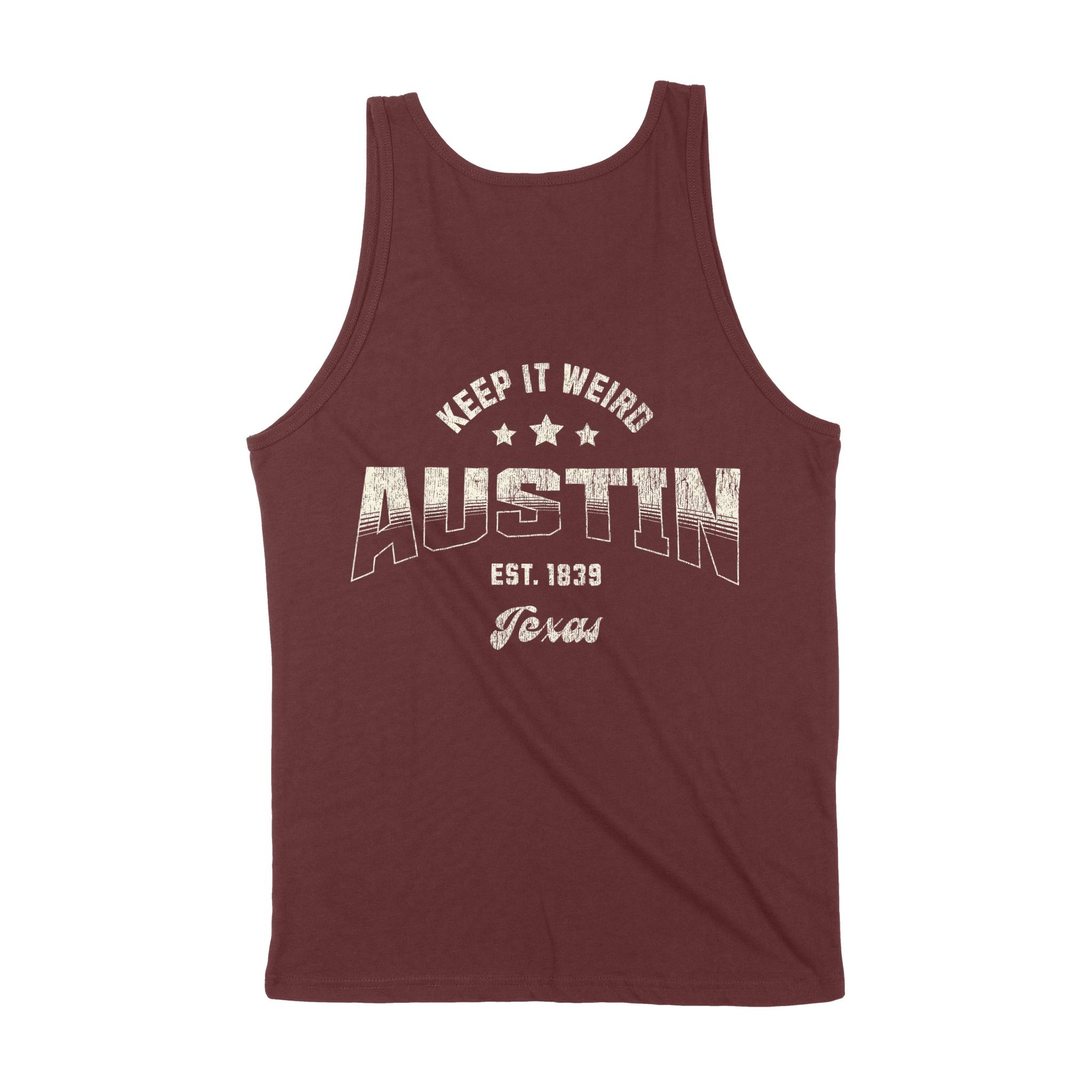 Austin Tank Top in Maroon - back view