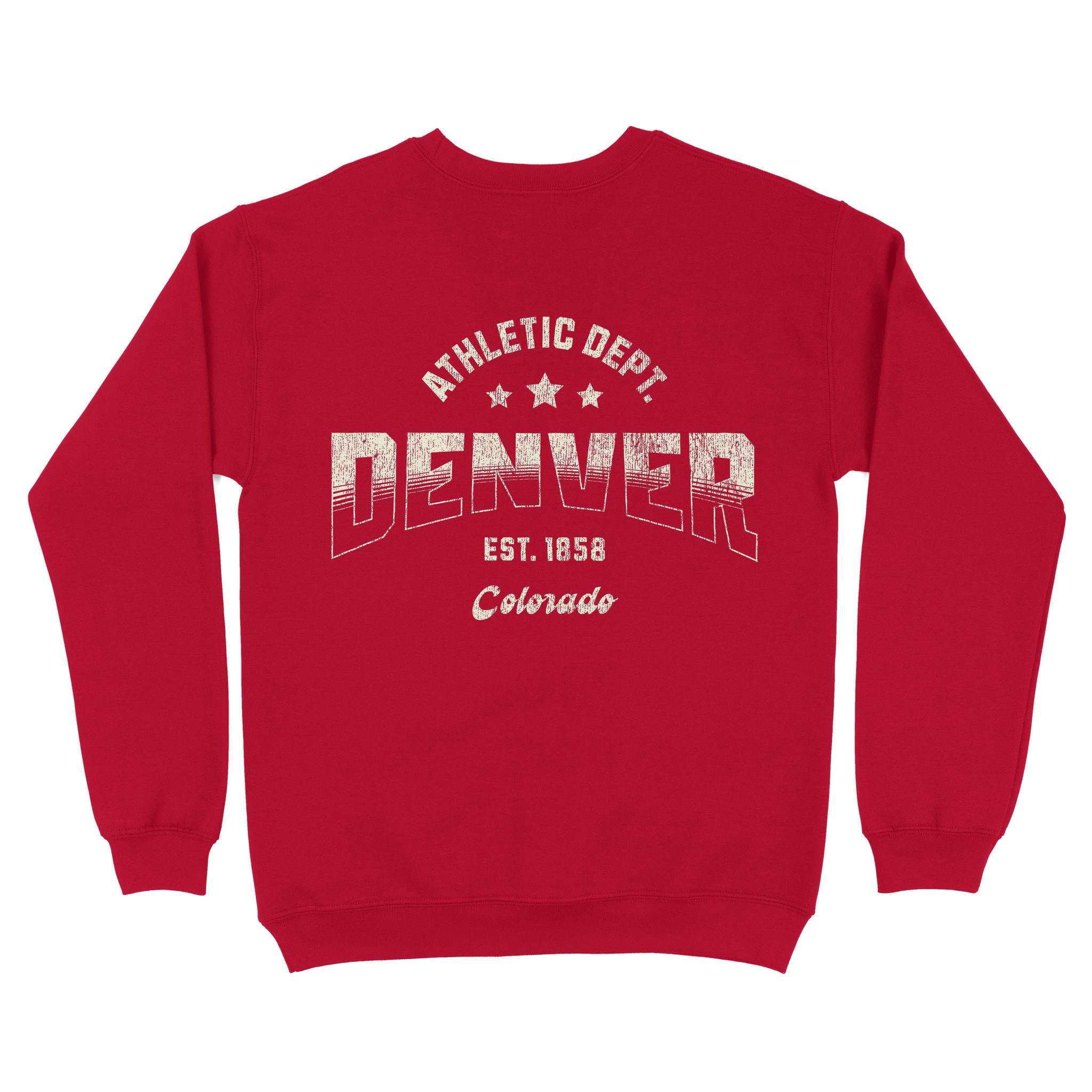 Denver Sporty Crewneck Cherry Red back