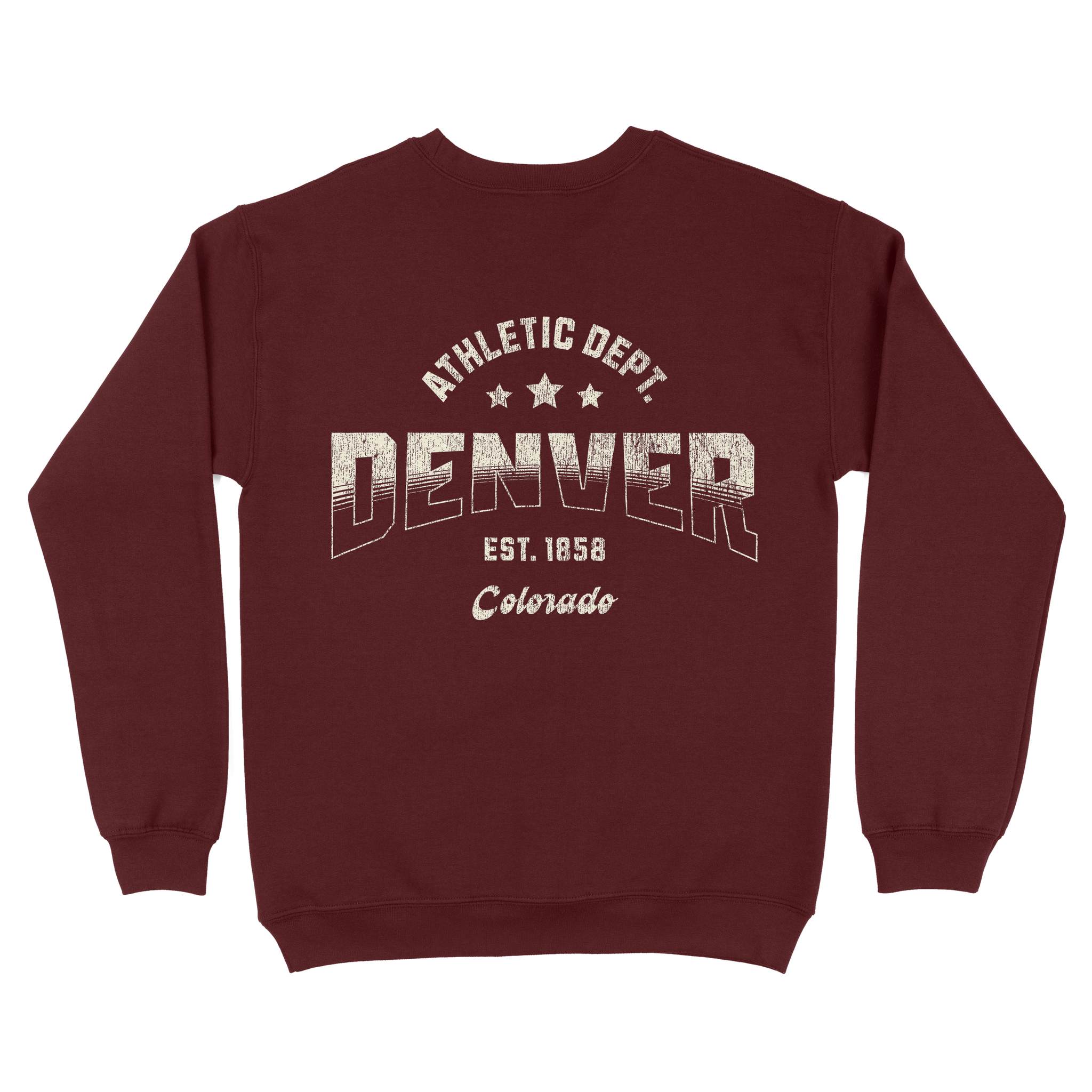 Denver Sporty Crewneck Maroon back