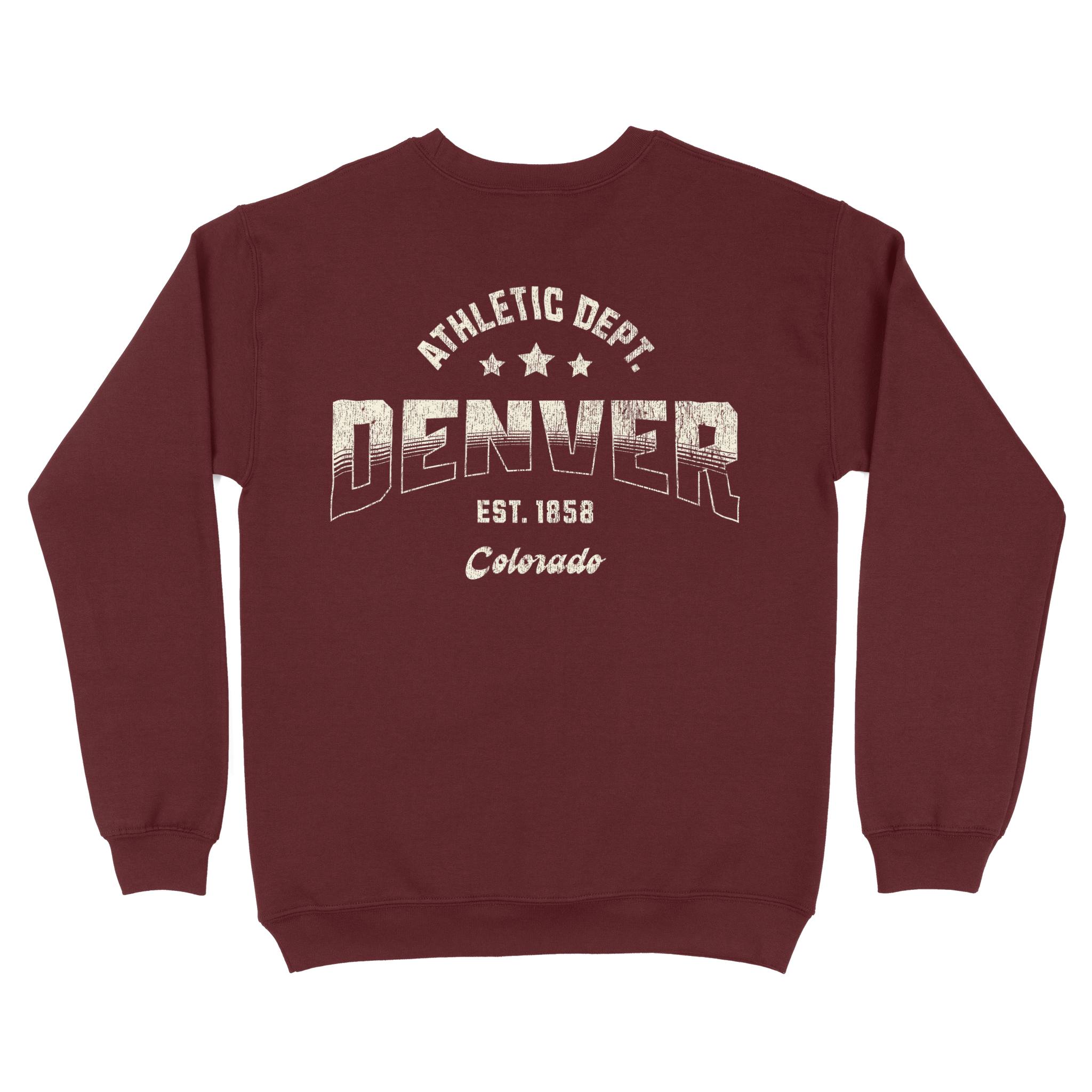 Denver Crewneck in Maroon - back view