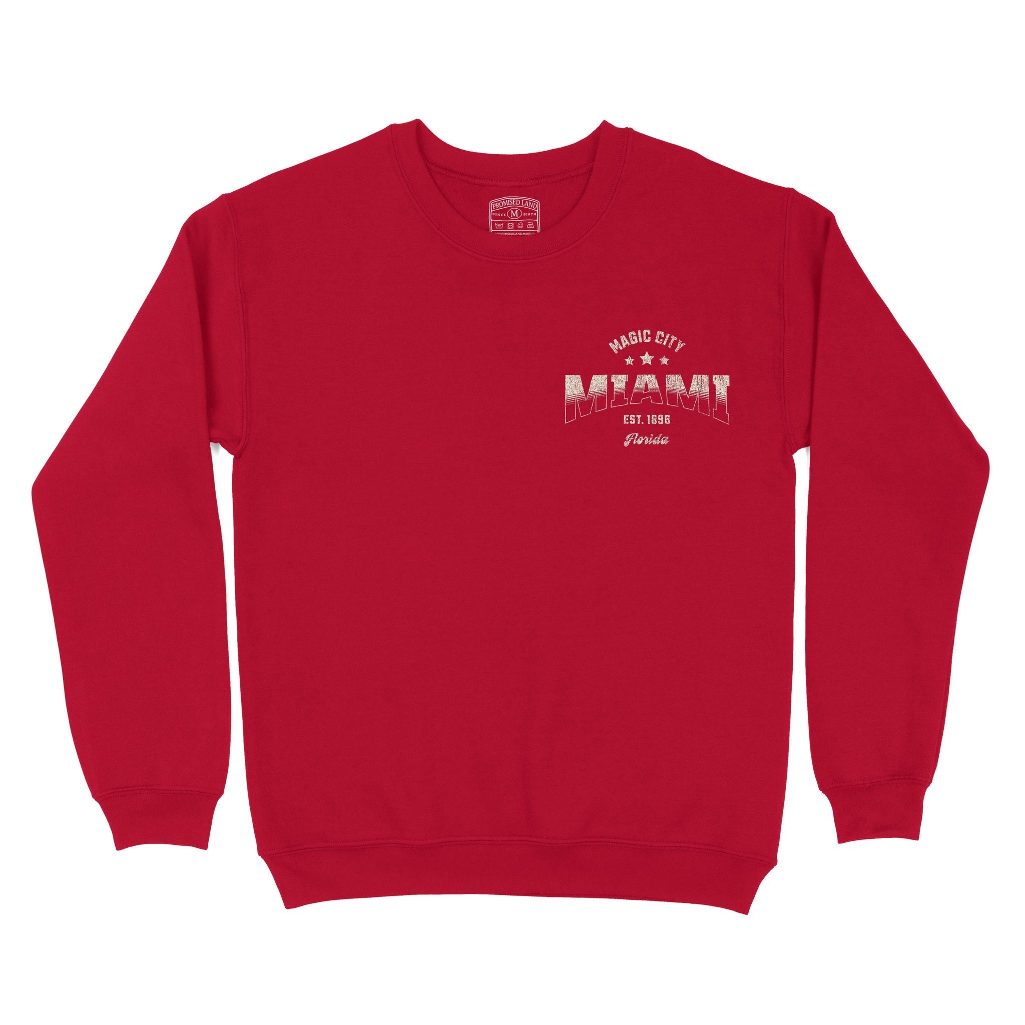 Miami Sporty Crewneck Cherry Red front