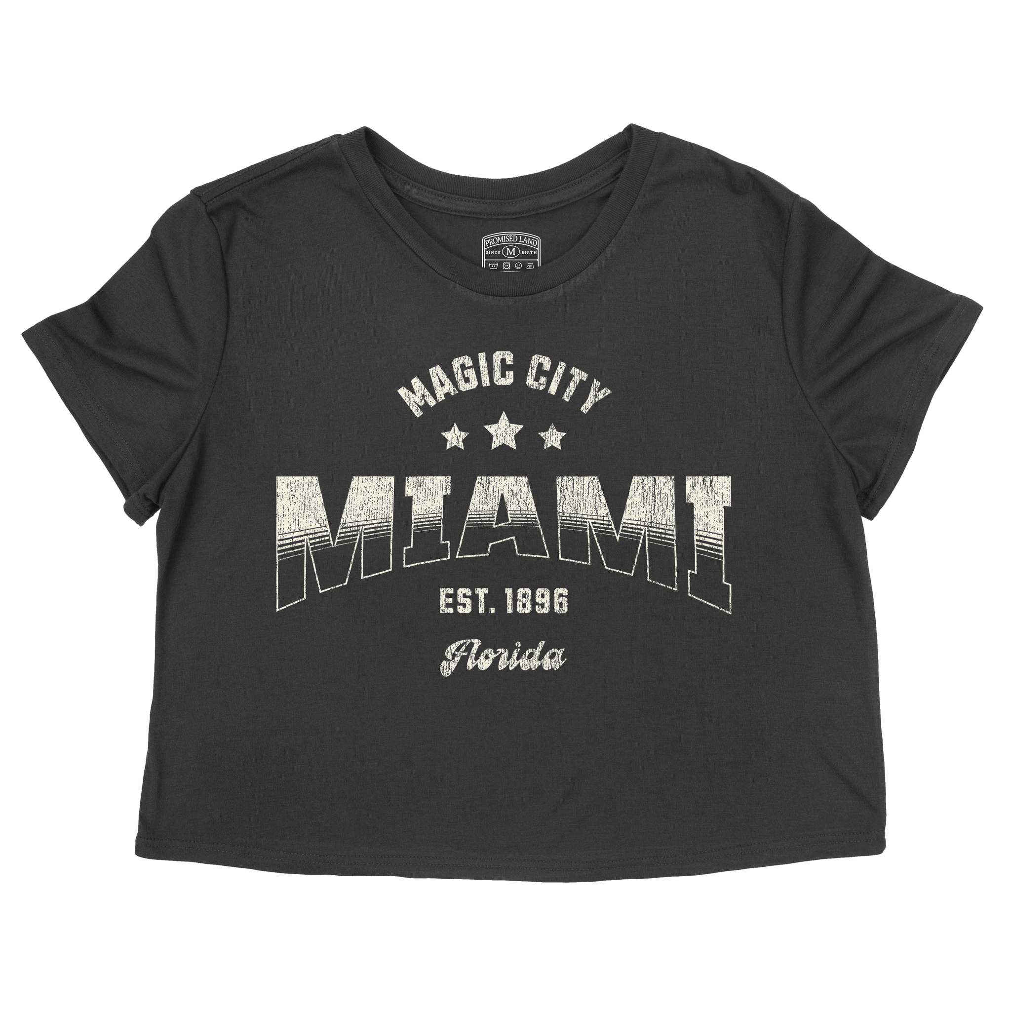 Miami Sporty Cropped Tee Black front