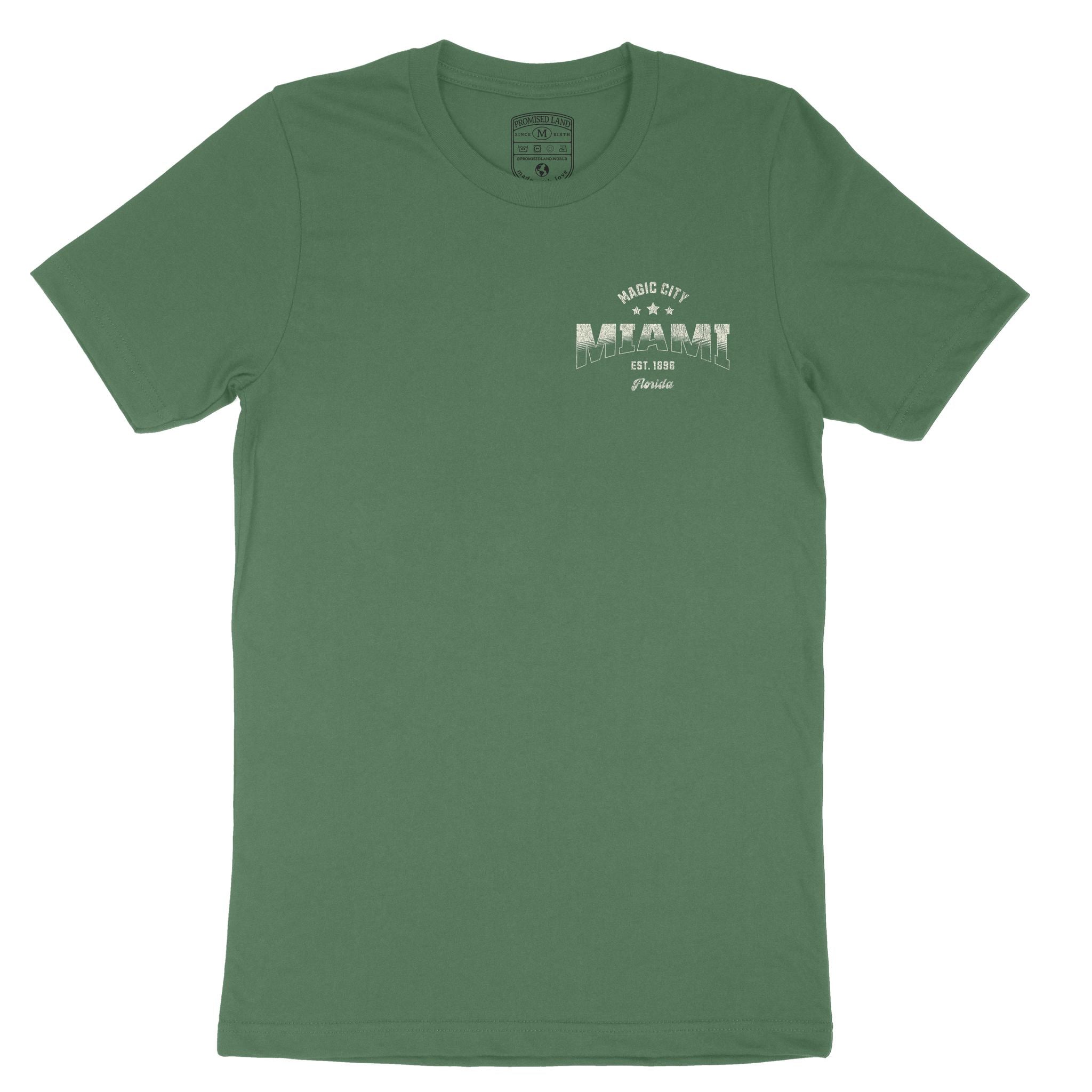 Miami Sporty T-Shirt Hunter Green front