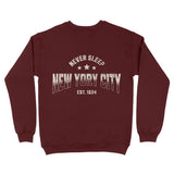 New York Sporty Crewneck Maroon back
