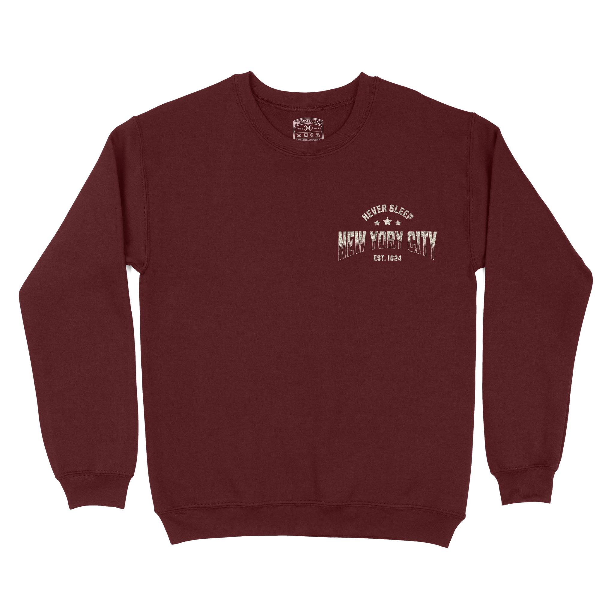 New York Sporty Crewneck Maroon front