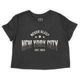 New York Sporty Cropped Tee Black front