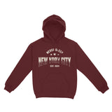 New York Hoodie in Maroon - front view