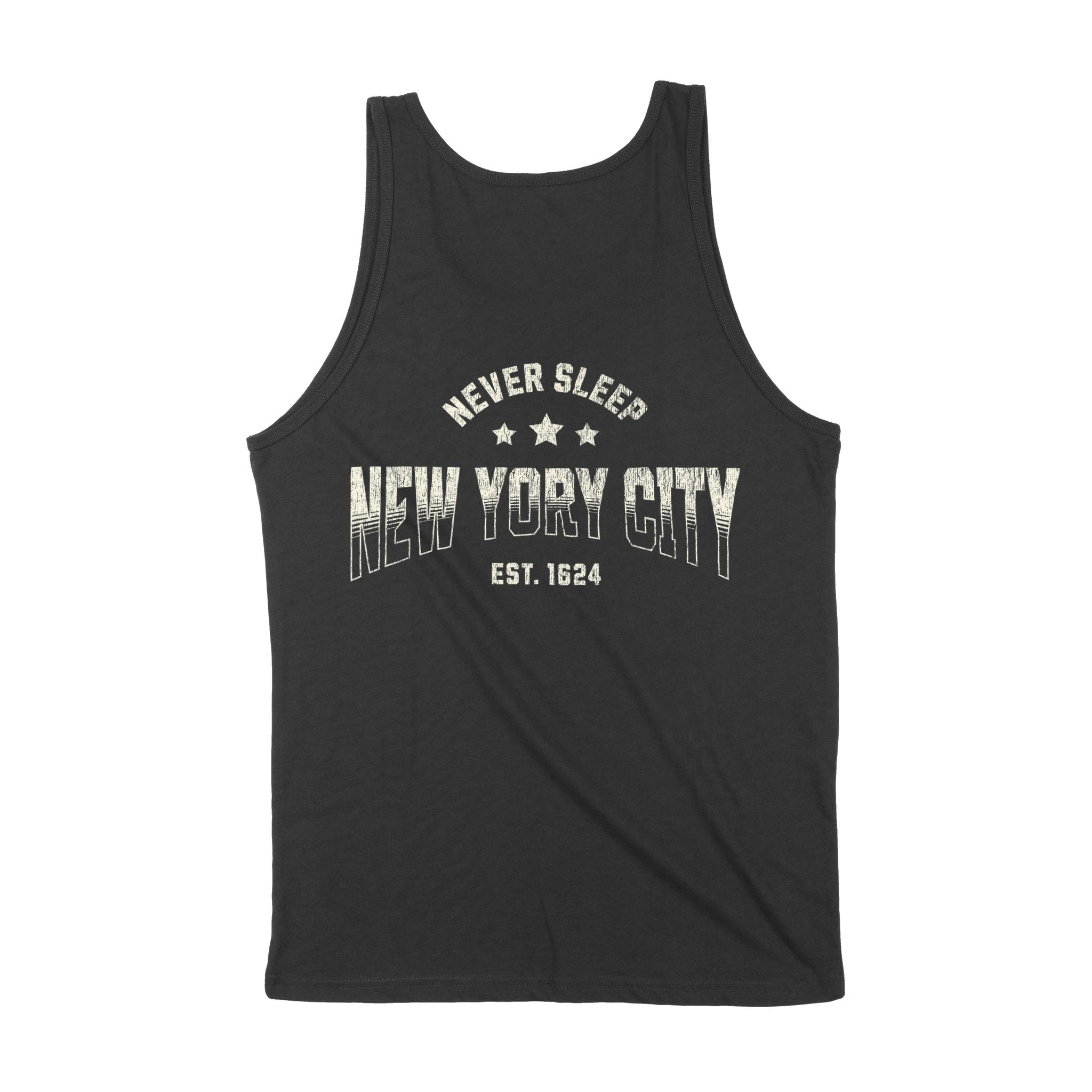 New York Tank Top in Black - back view