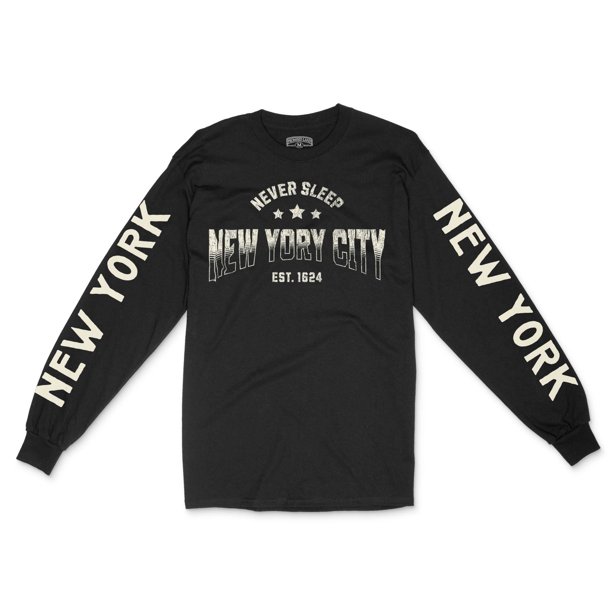 New York Sporty Longsleeve in Black - front view with sleeves