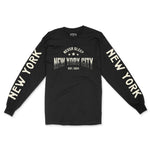 New York Longsleeve in Black - front-sleeves view