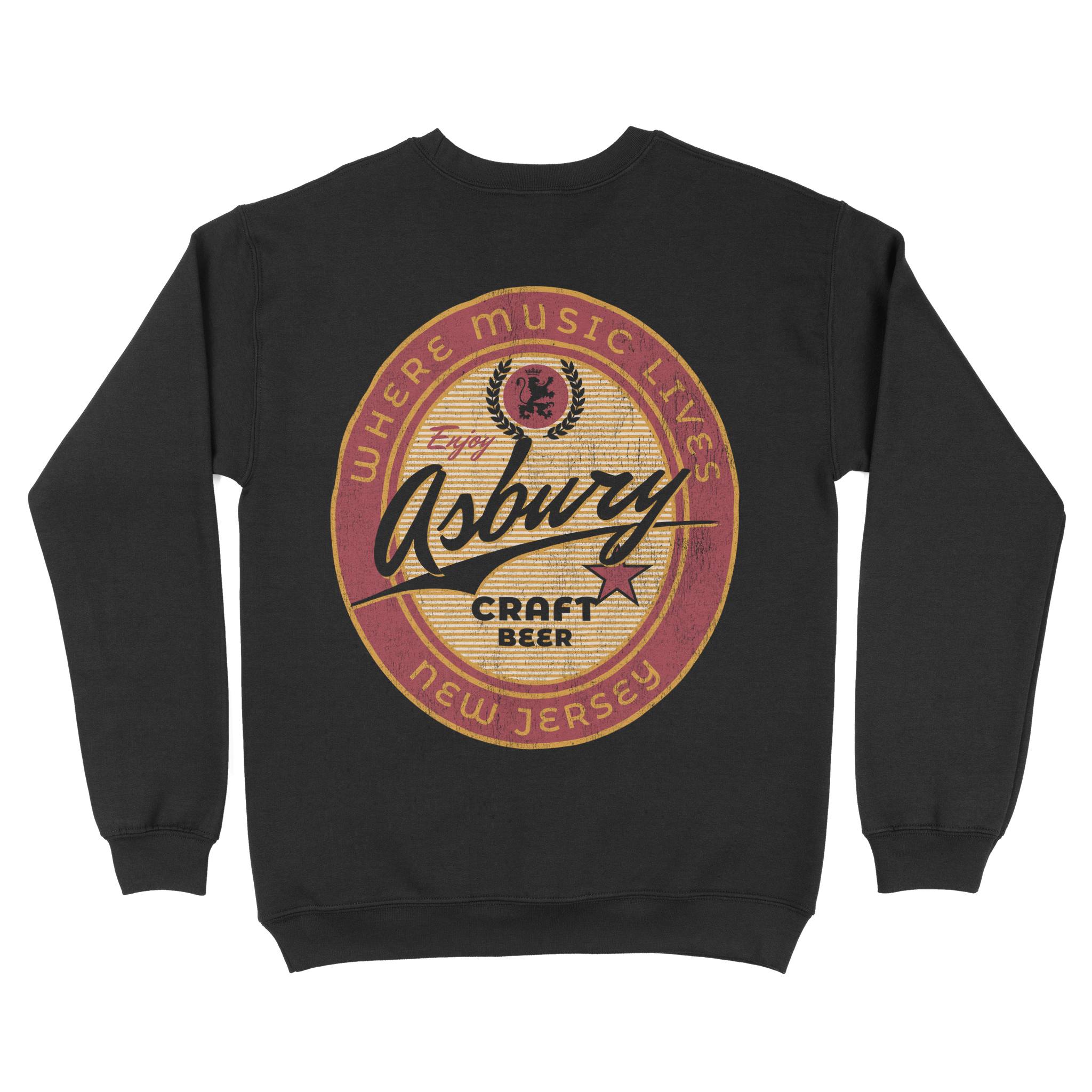 Asbury Park Craft Brew Crewneck in Black - back view