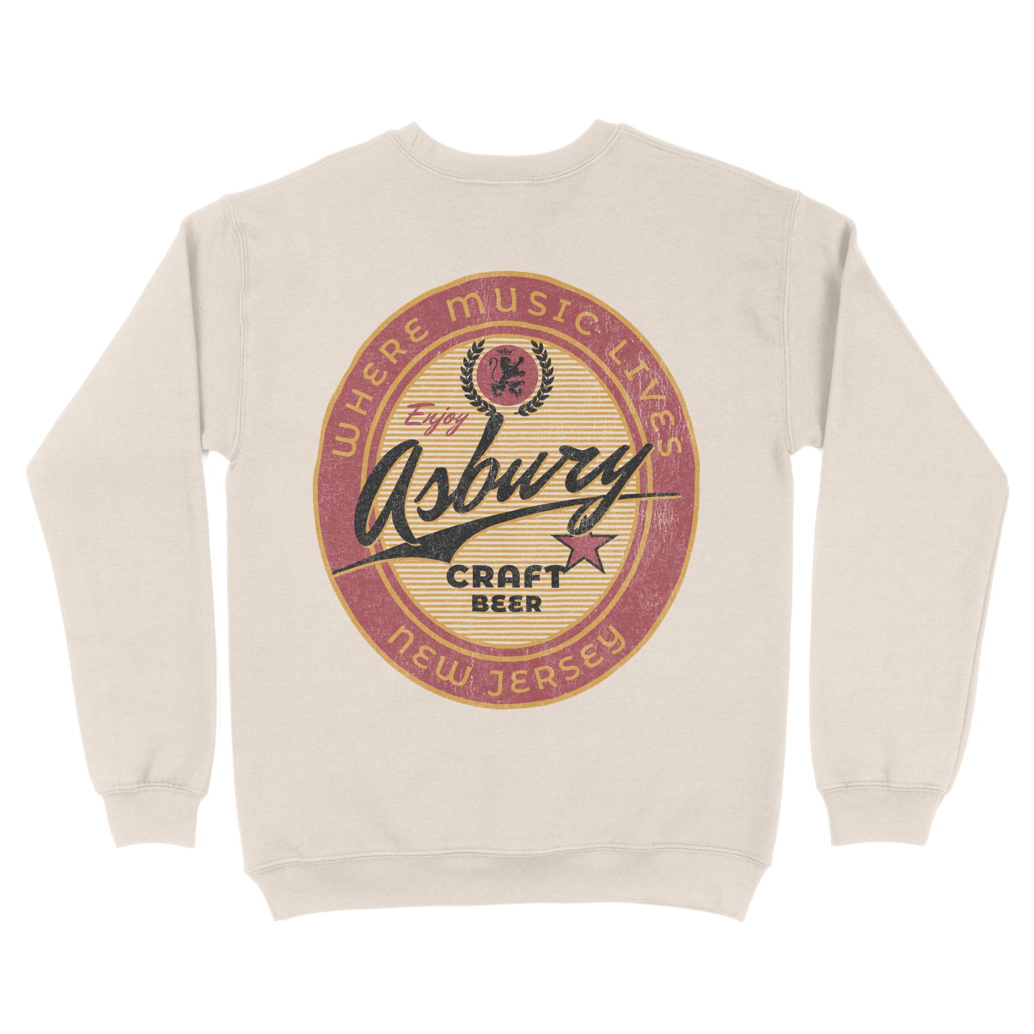 Asbury Park Craft Brew Crewneck in Natural - back view