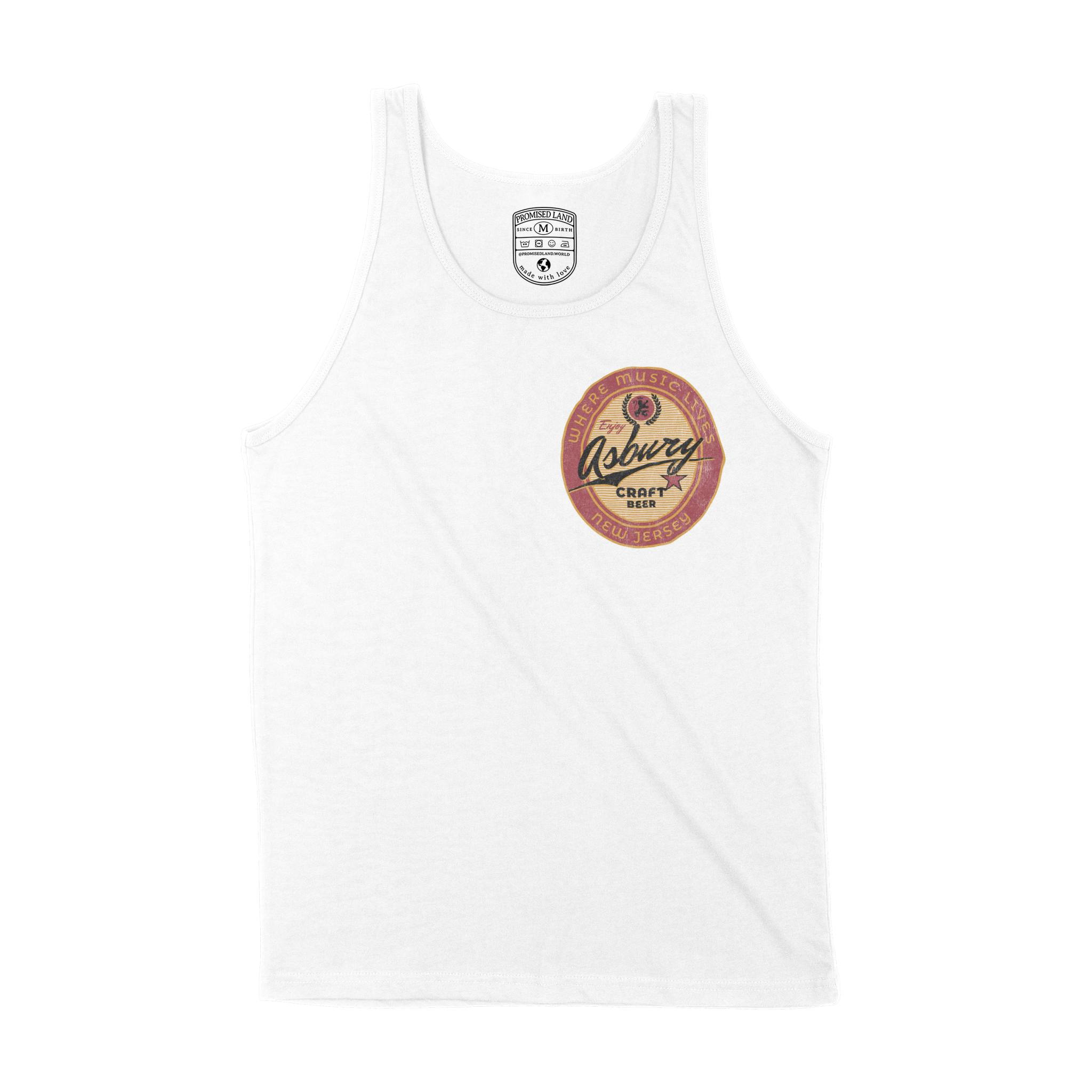 Asbury Park Craft Brew Tank Top in White - front view