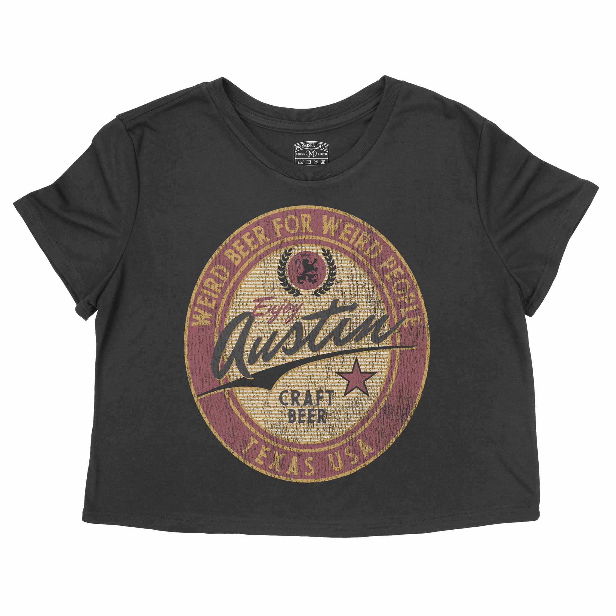 Austin Craft Brew Cropped Tee Black front