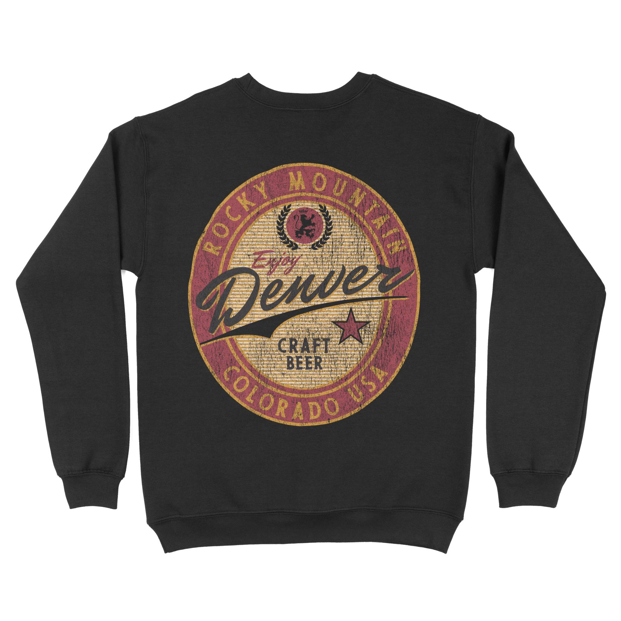 Denver Crewneck in Black - back view