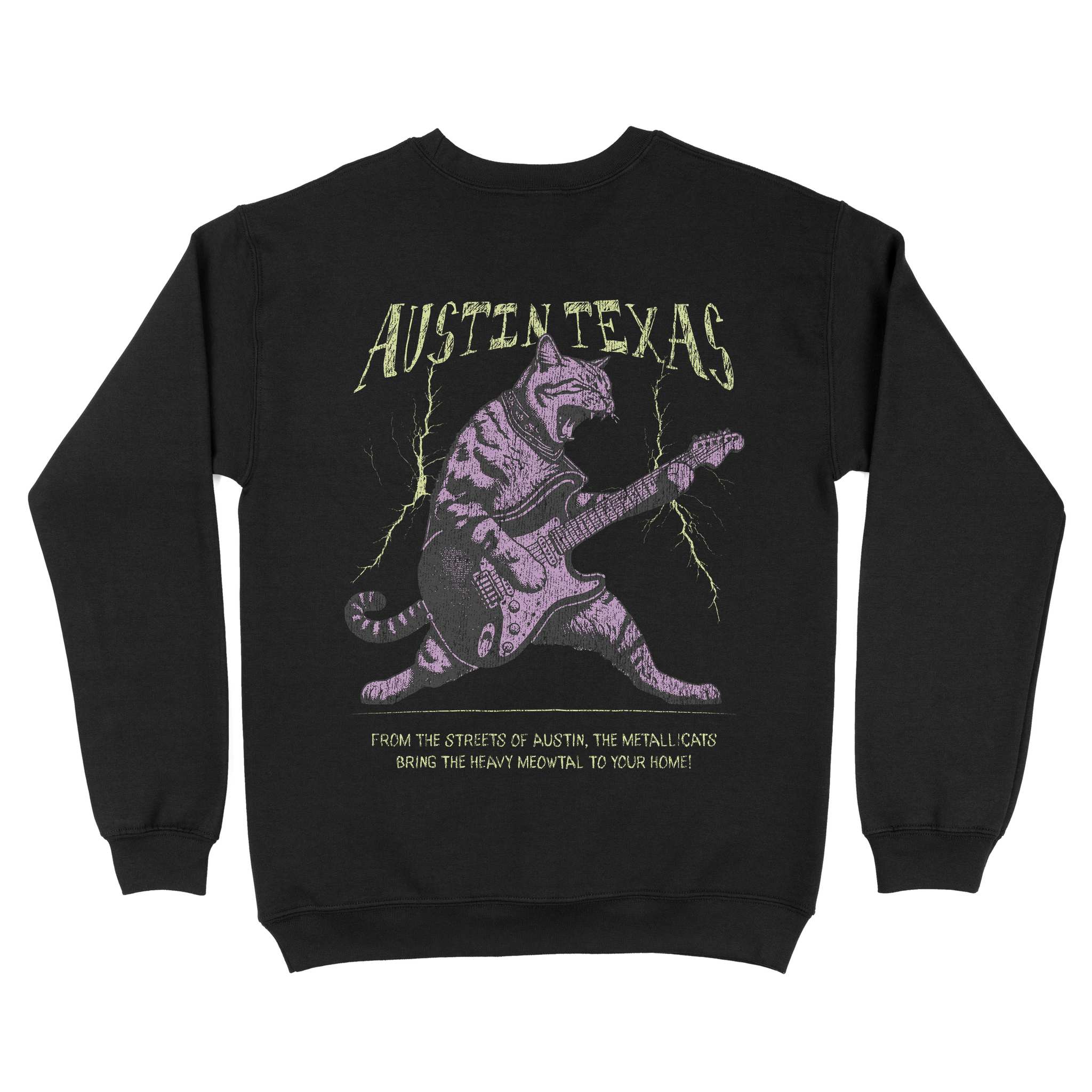 Austin Music Kitten Crewneck Black back