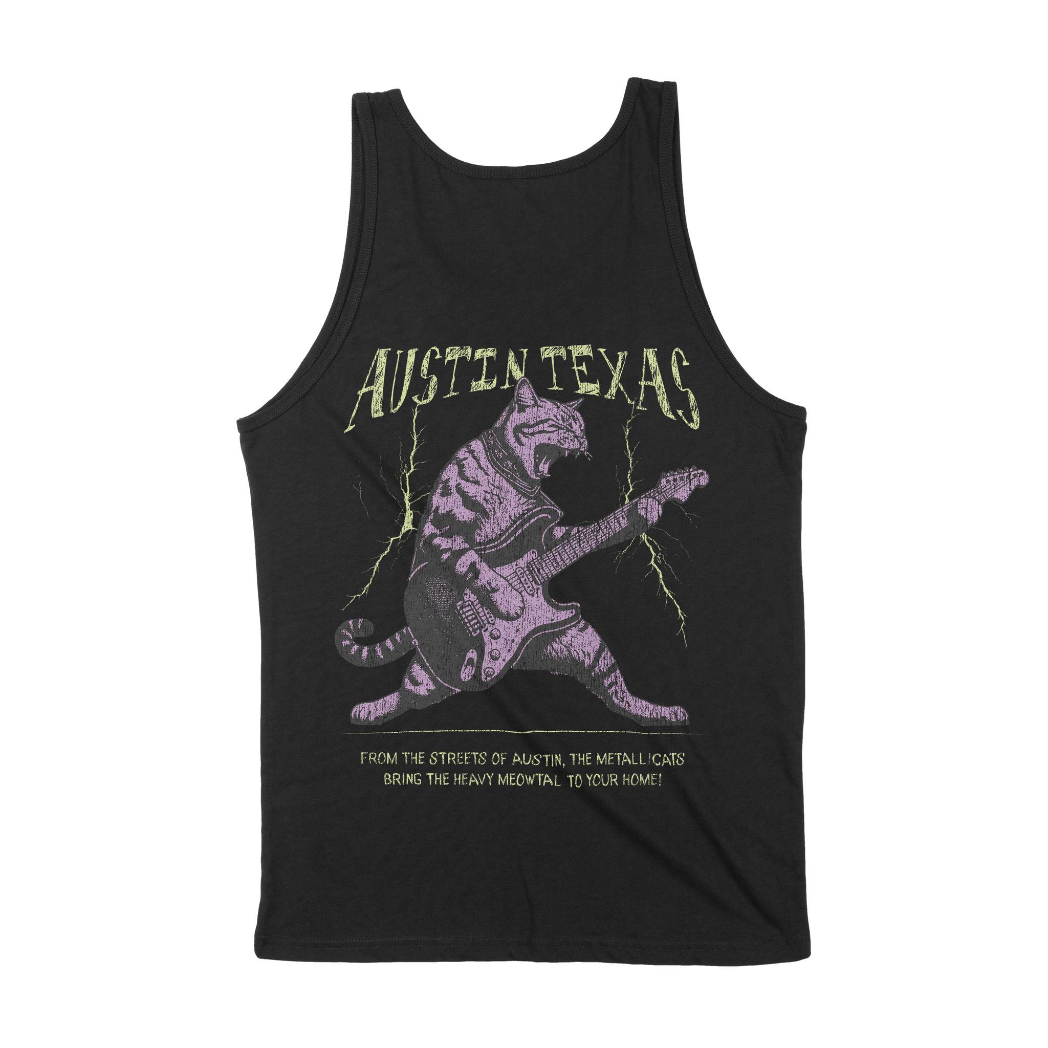 Austin Music Kitten Tank Top Black back