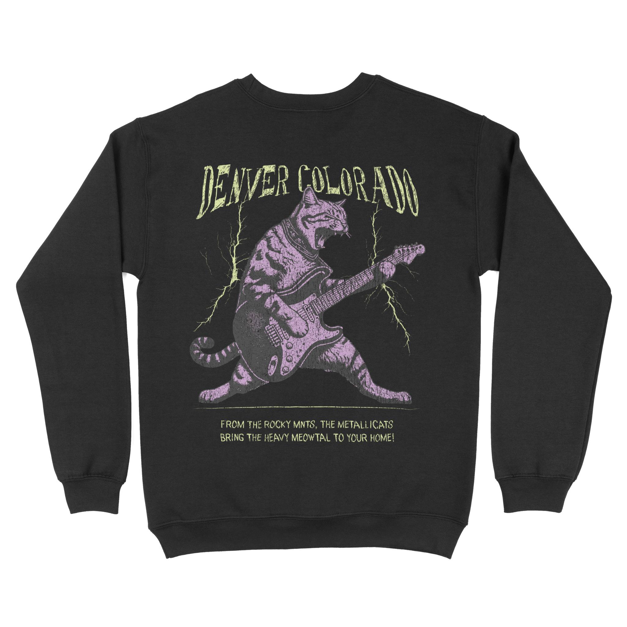 Denver Crewneck in Black - back view