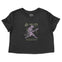 New York Cropped Tee in Black - front view