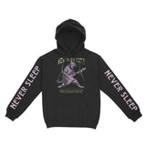 New York Hoodie in Black - front-sleeves view