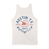 Austin Moto Helmet Tank Top in Vintage - back view