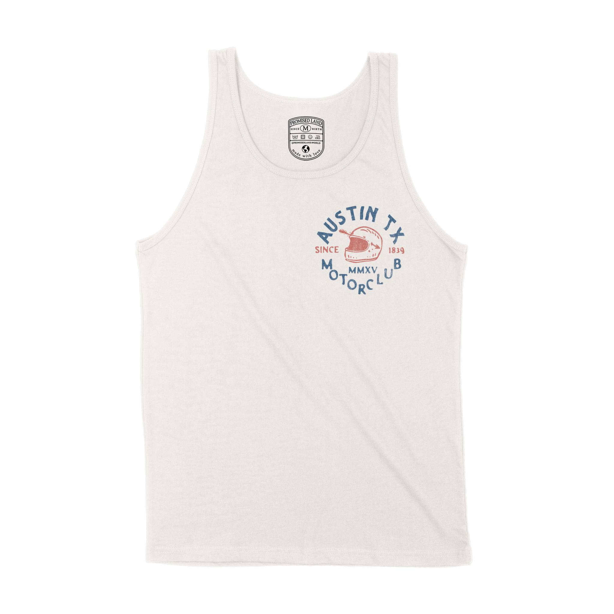 Austin Moto Helmet Tank Top in Vintage - front view