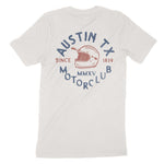 Austin Moto Helmet T-Shirt Vintage White back