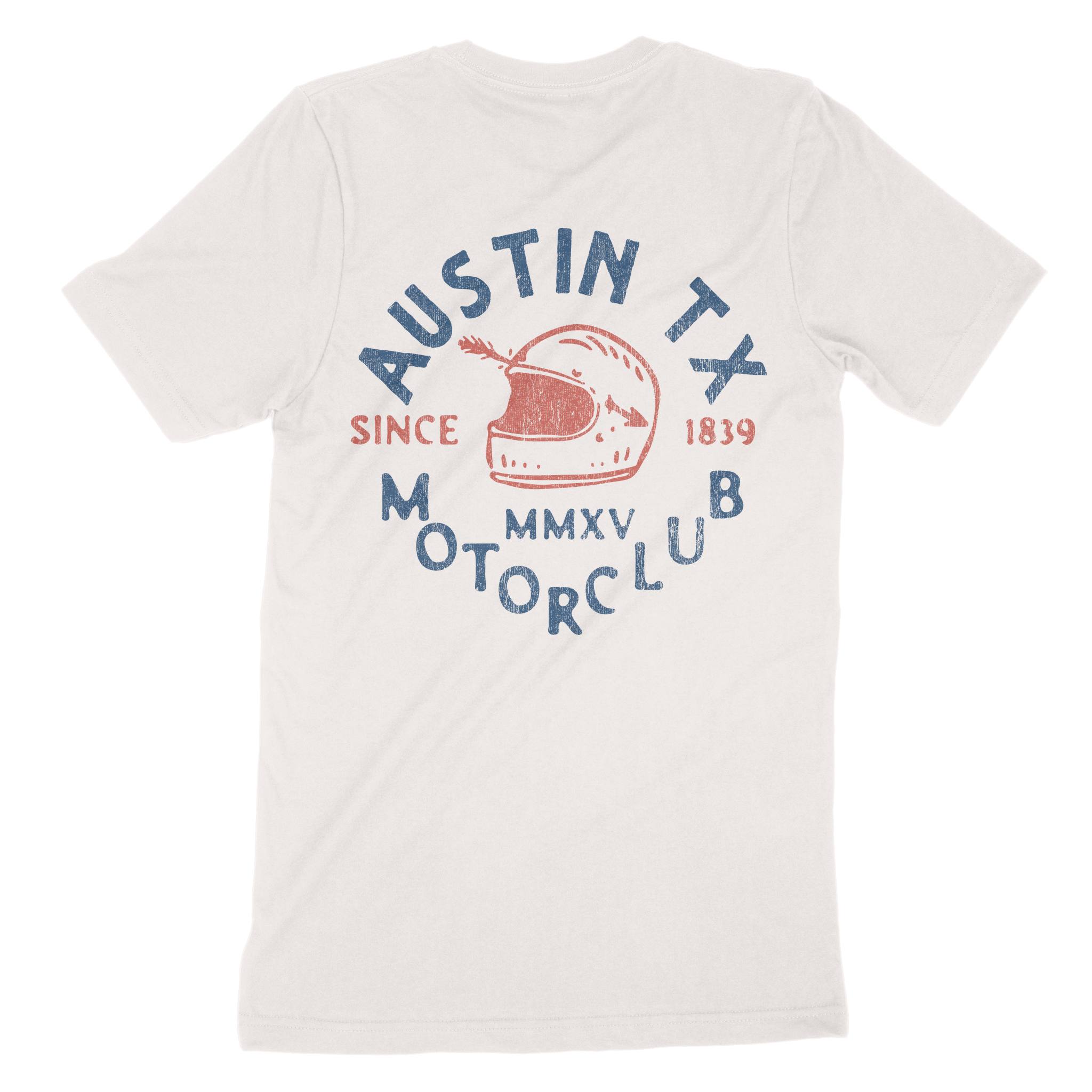 Austin Moto Helmet T-Shirt in Vintage - back view