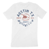 Austin Moto Helmet T-Shirt White back