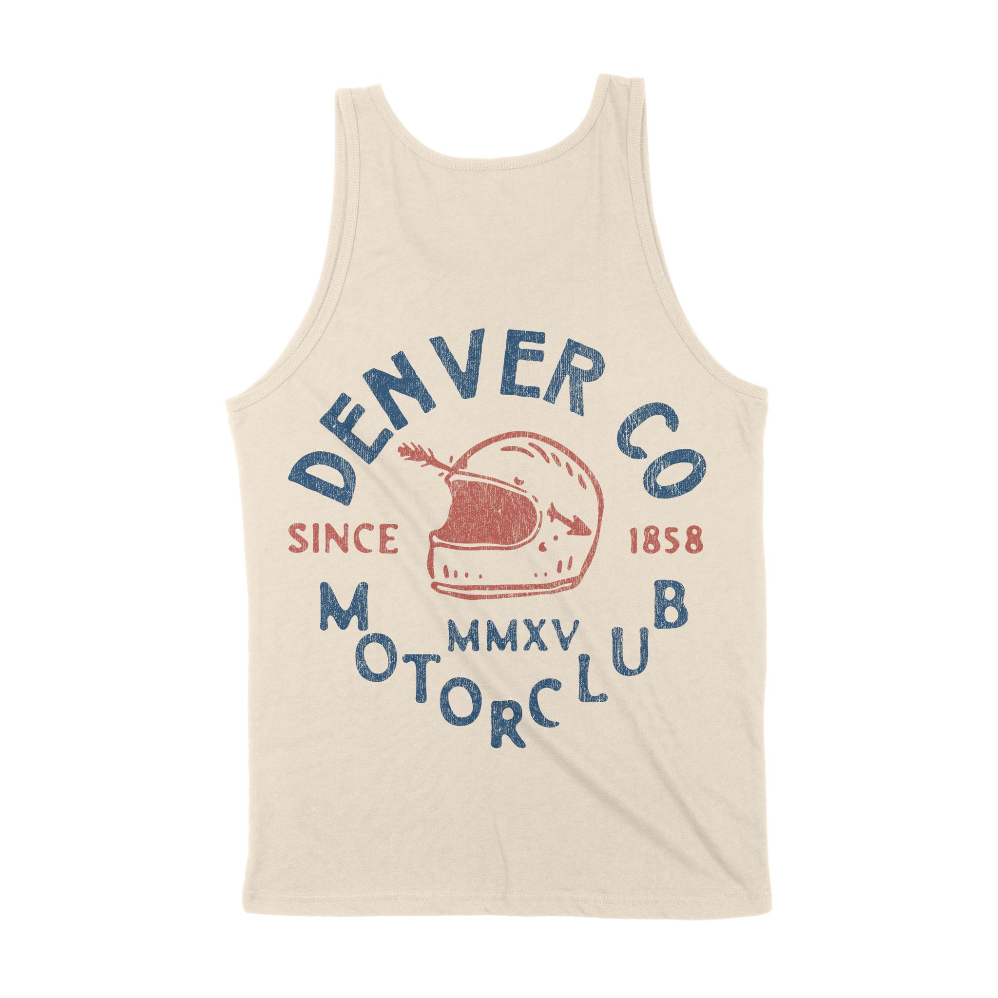 Denver Moto Helmet Tank Top Natural back