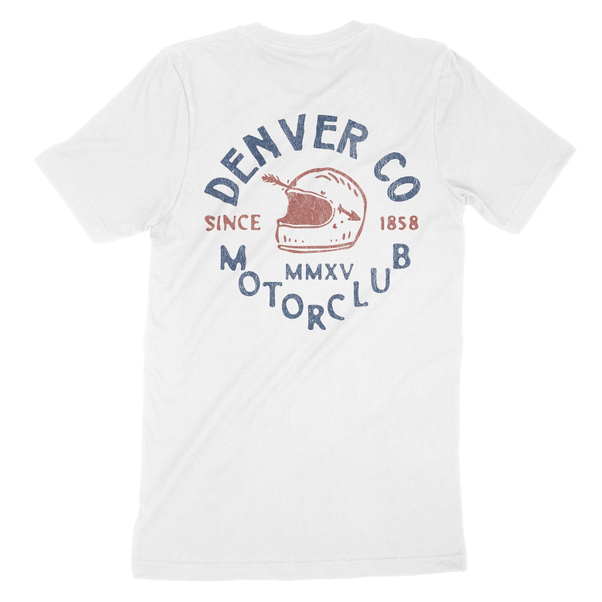 Denver Moto Helmet T-Shirt White back