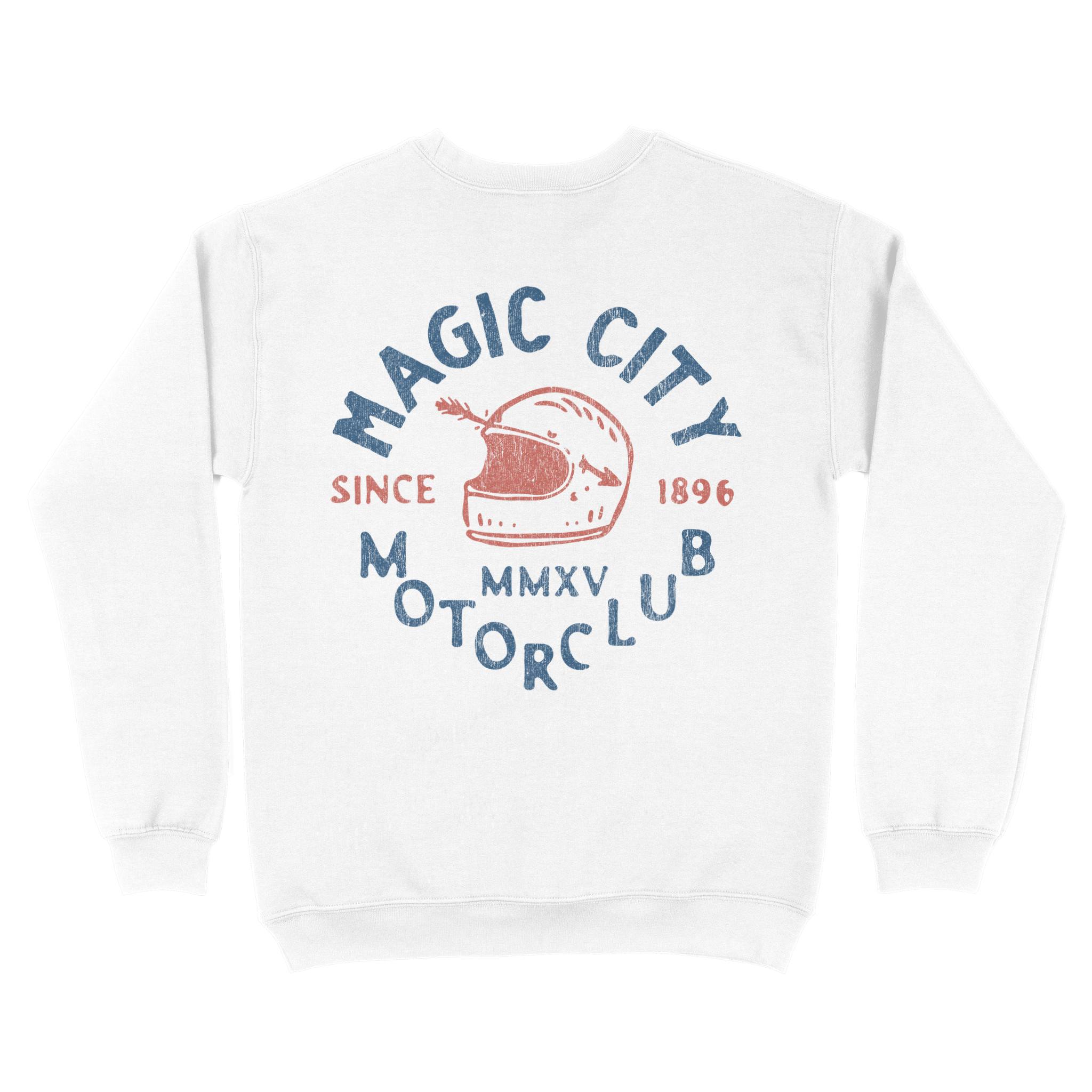 Miami Crewneck in White - back view