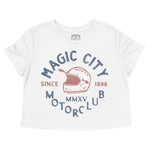 Miami Moto Helmet Cropped Tee White front