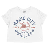 Miami Moto Helmet Cropped Tee White front