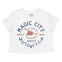 Miami Moto Helmet Cropped Tee in White - front view