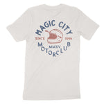 Miami Moto Helmet T-Shirt Vintage White back