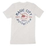 Miami Moto Helmet T-Shirt Vintage White back