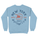 New York Moto Helmet Crewneck Light_Blue back